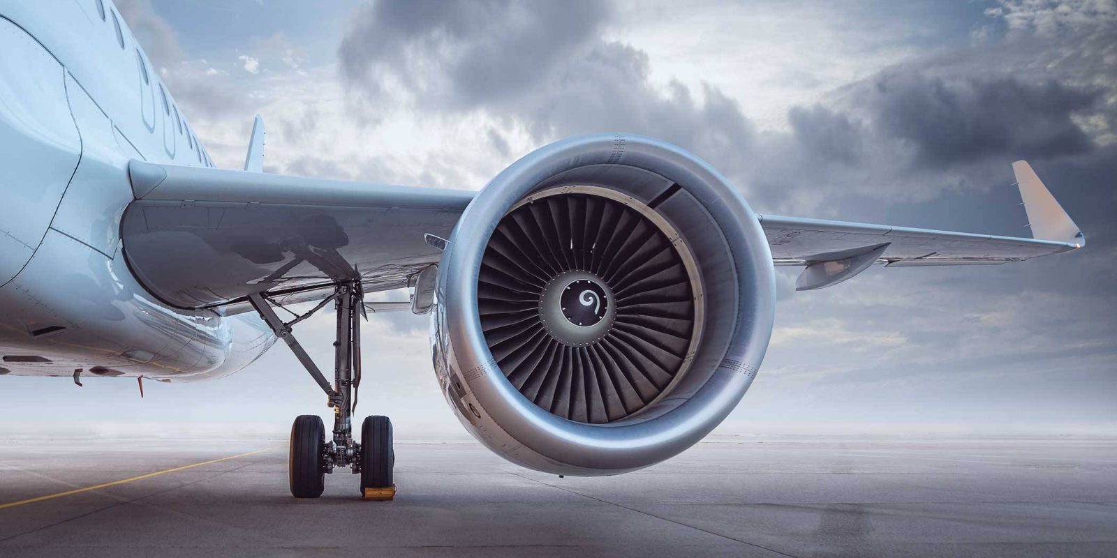 Airplane sitting on runway.